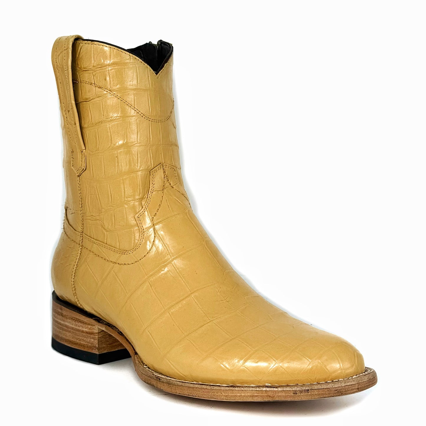 EMMA CREAM FULL COCODRILO MORELETI BOOTS OVAL