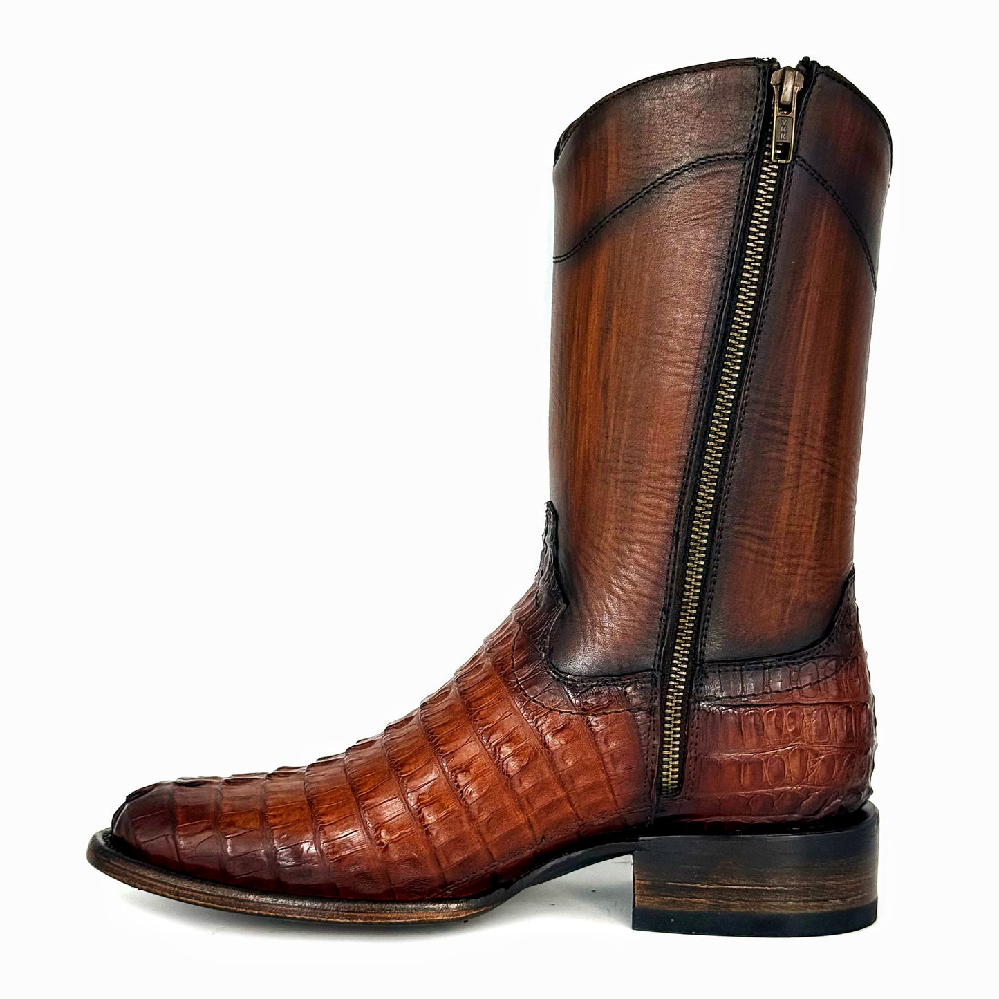EMMA HIGH MIEL COLA DE COCODRILO BOOTS OVAL