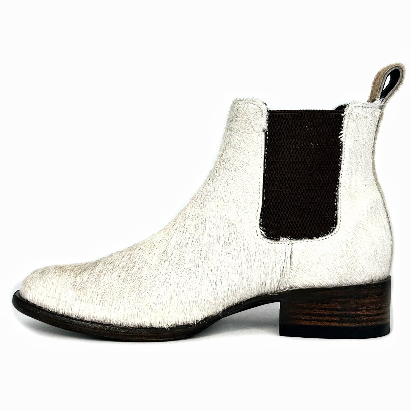 CHELSEA WHITE PELO DE VACA OVAL