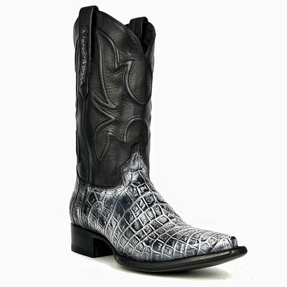 COWBOY GREY BLACK COCODRILO MORELETI BOOTS TEXANA