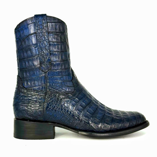 EMMA BLUE FULL COCODRILO FUSCUS BOOTS OVAL