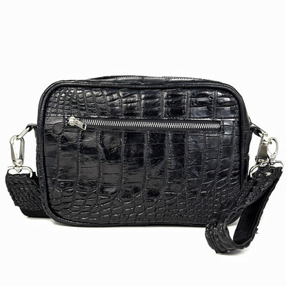 BANDOLERA BLACK COCODRILO DOS BOLSAS