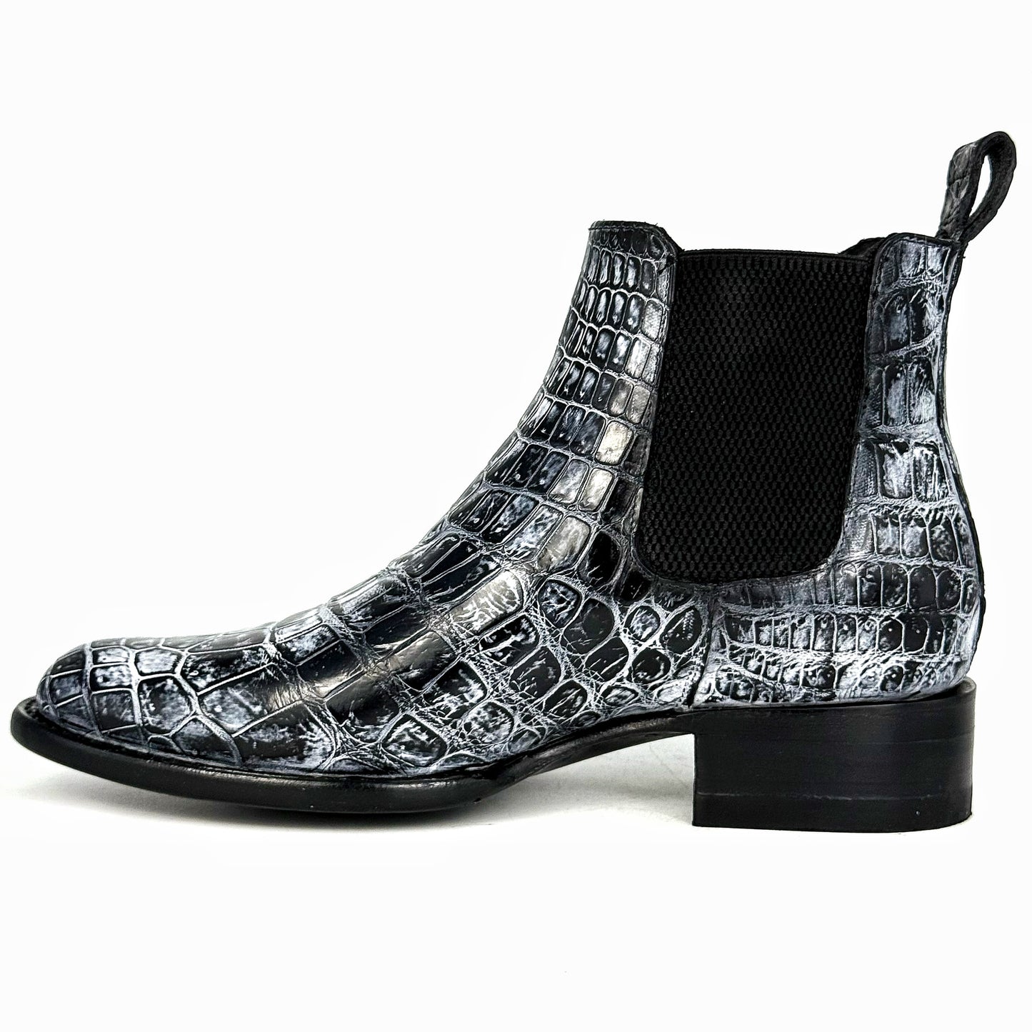 CHELSEA GREY BLACK COCODRILO MORELETI OVAL