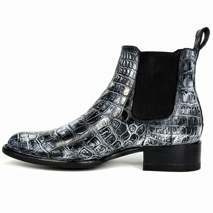 CHELSEA GREY BLACK COCODRILO MORELETI OVAL