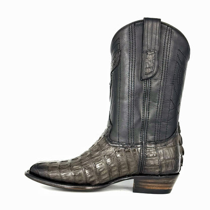 COWBOY GREY COLA DE COCODRILO BOOTS OVAL