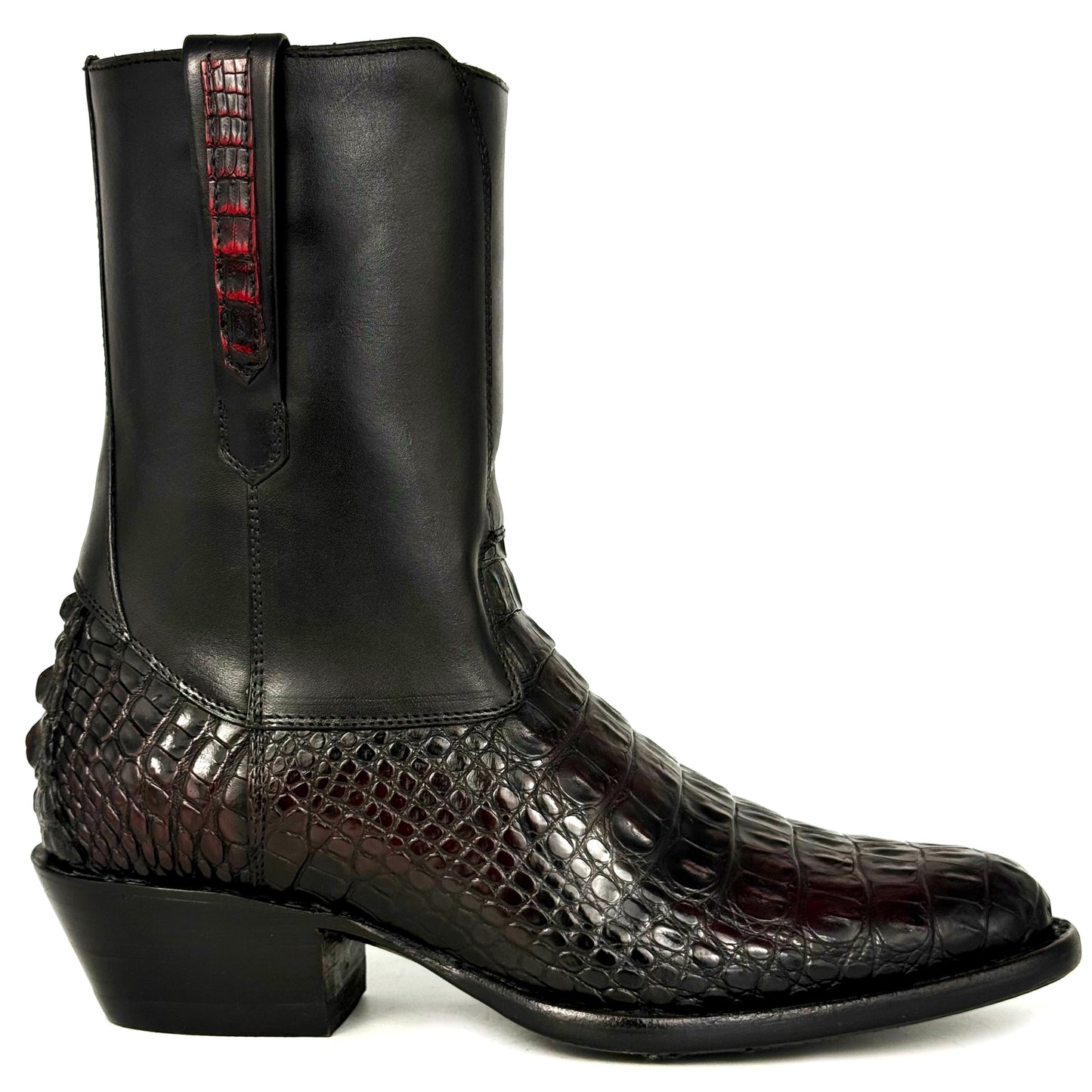 ARTHUR BLACK CHERRY LOMO COCODRILO FUSCUS BOOTS OVAL