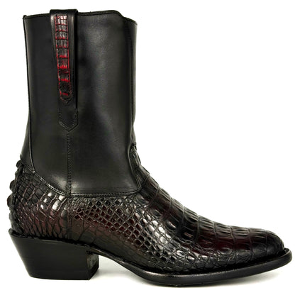 ARTHUR BLACK CHERRY LOMO COCODRILO FUSCUS BOOTS OVAL