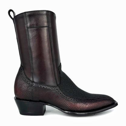 VINO FLORETA LIZARD Y MANTARRAYA SIN DIAMANTE BOOTS FRANCESA