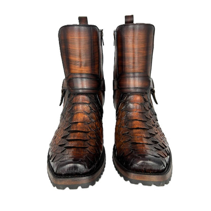 CARLO BROWN PITON BOOTS