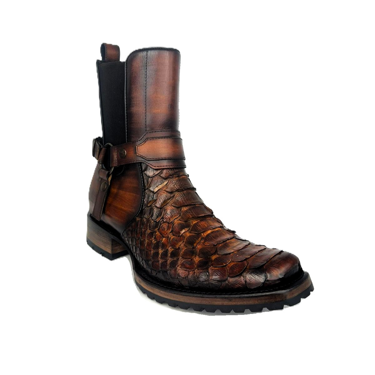 CARLO BROWN PITON BOOTS