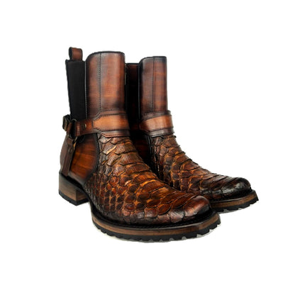 CARLO BROWN PITON BOOTS