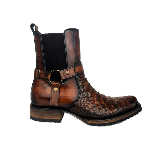 CARLO BROWN PITON BOOTS