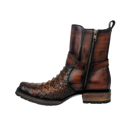 CARLO BROWN PITON BOOTS