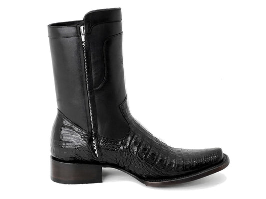 EDGAR BROWN CROCODILE BOOTS 