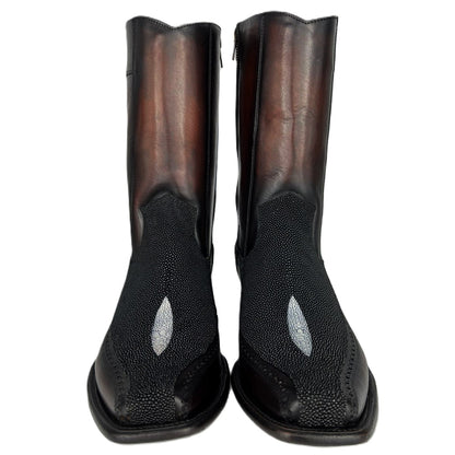 DARK BROWN FLORETA MANTARRAYA BOOTS