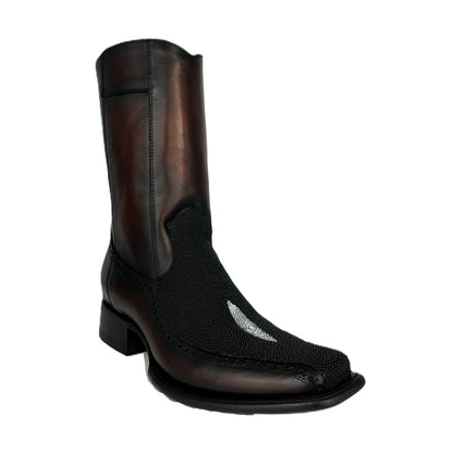 DARK BROWN FLORETA MANTARRAYA BOOTS