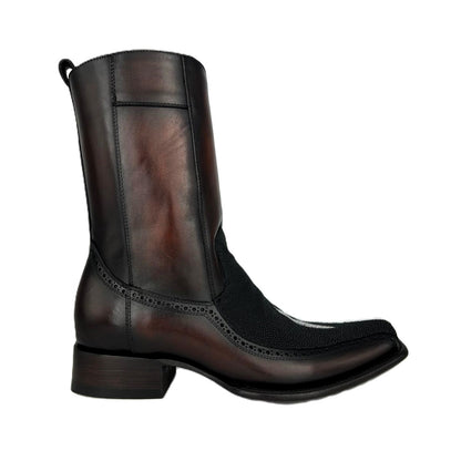 DARK BROWN FLORETA MANTARRAYA BOOTS