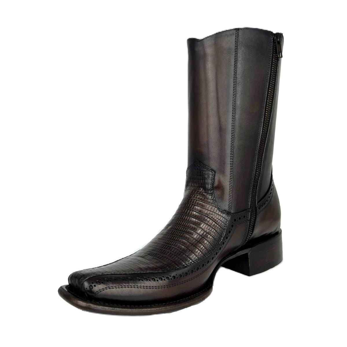 DARK BROWN FLORETA LIZARD BOOTS