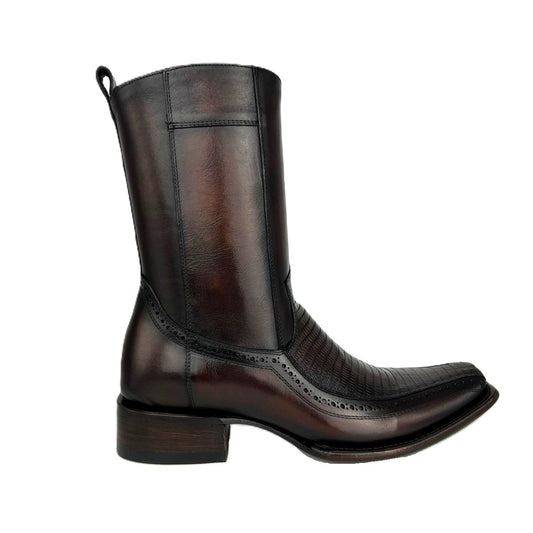 DARK BROWN FLORETA LIZARD BOOTS