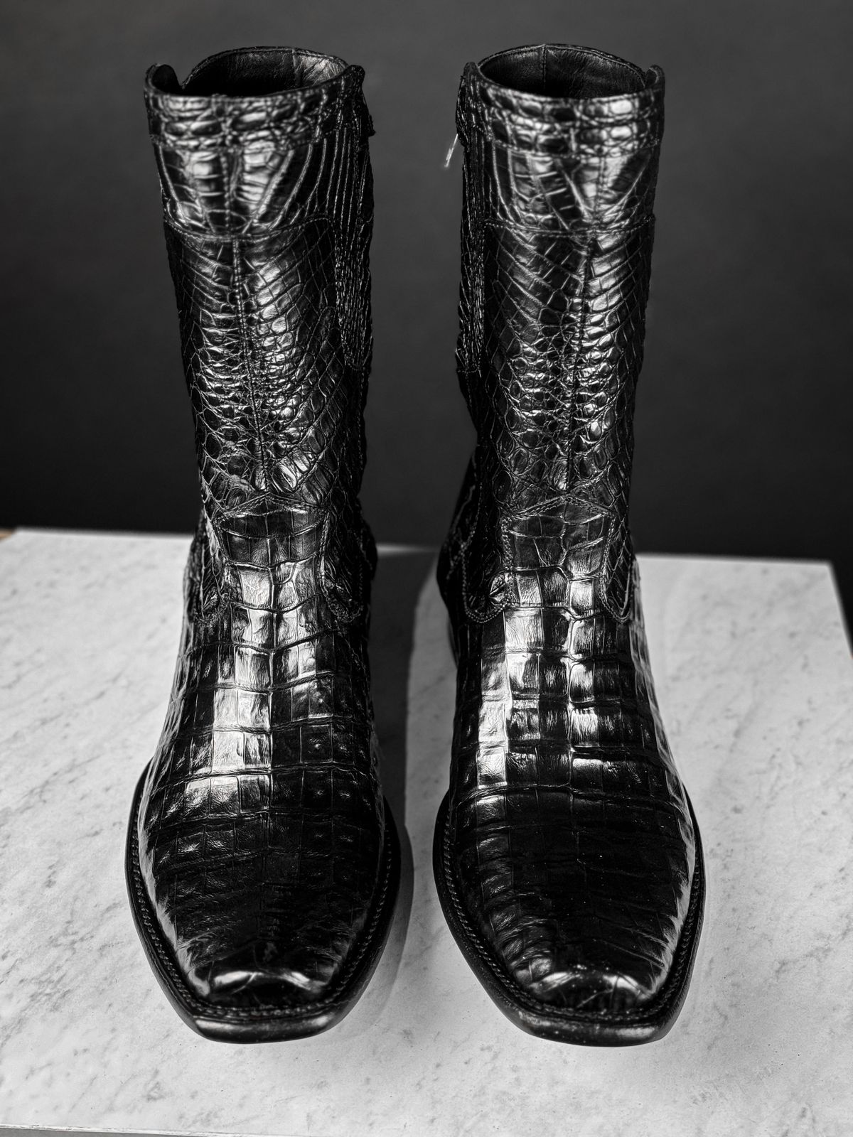 CHRISTIAN BLACK FULL CROCODRILO BOOTS