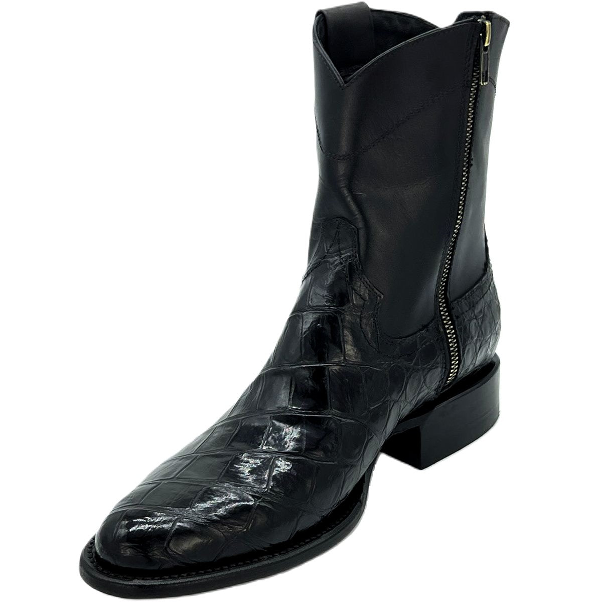 EMMA BLACK COCODRILO BOOTS