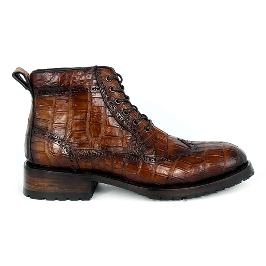 CARLO BROWN PITON BOOTS 