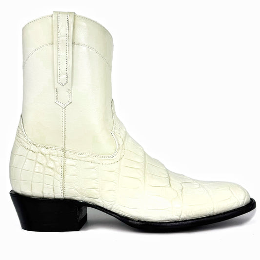 EMMA BONE ALLIGATOR BOOTS OVAL