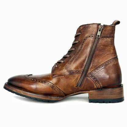CARLO BROWN PITON BOOTS 