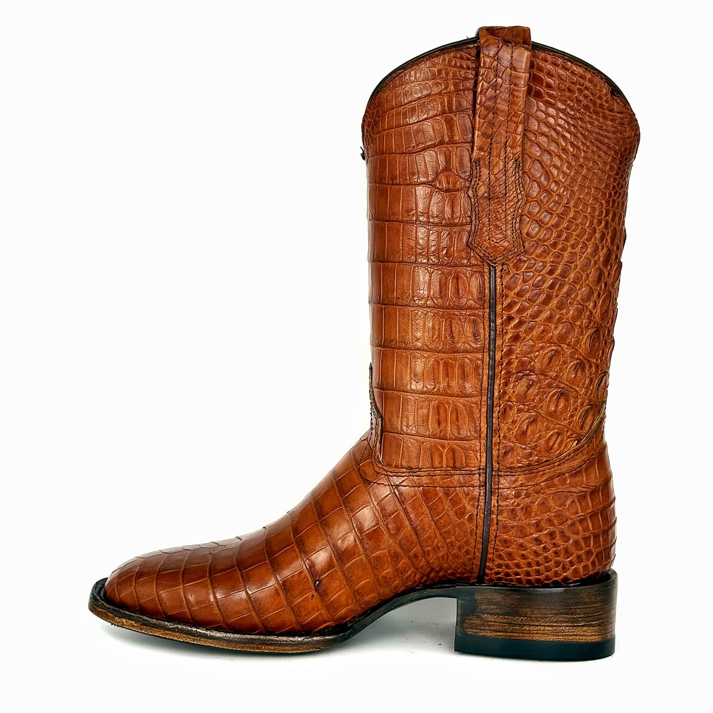 EDGAR BROWN CROCODILE BOOTS 